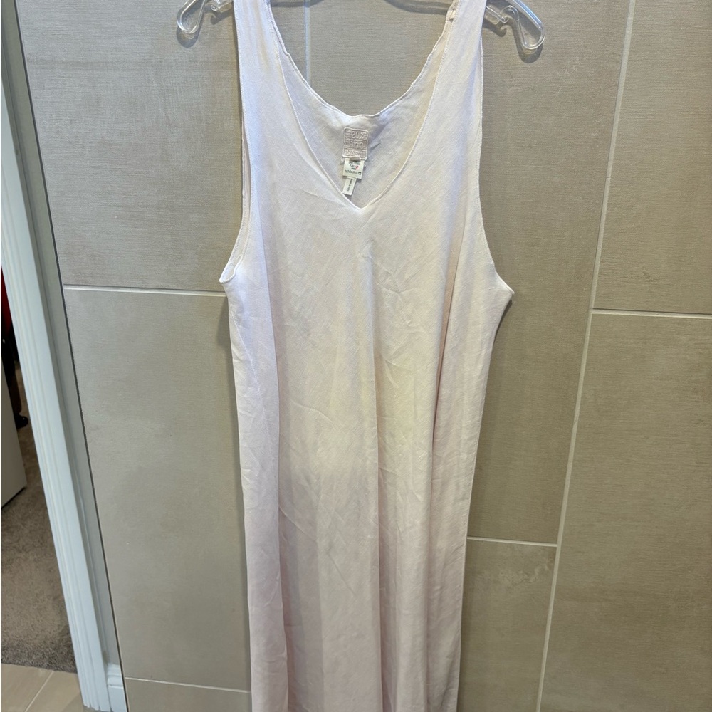 100% linen Light Pink Maxi Dress